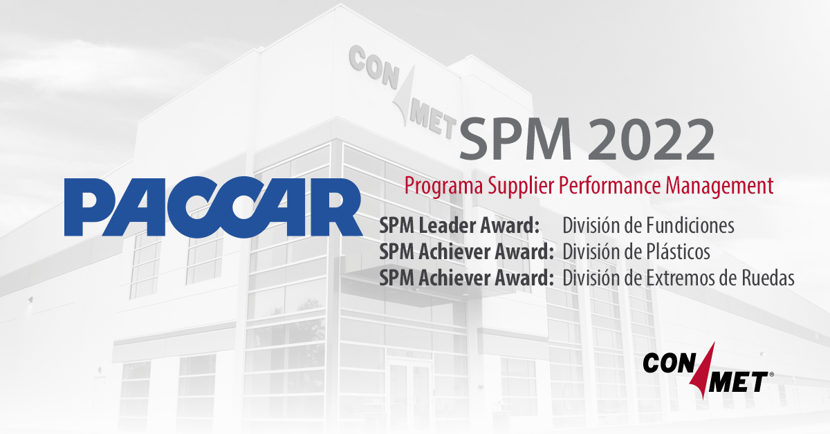 ConMet recibe el premio SPM de PACCAR en tres divisiones